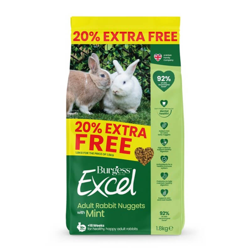 Burgess Excel Adult Rabbit Nuggets with Mint-Pet n Pony-Burgess