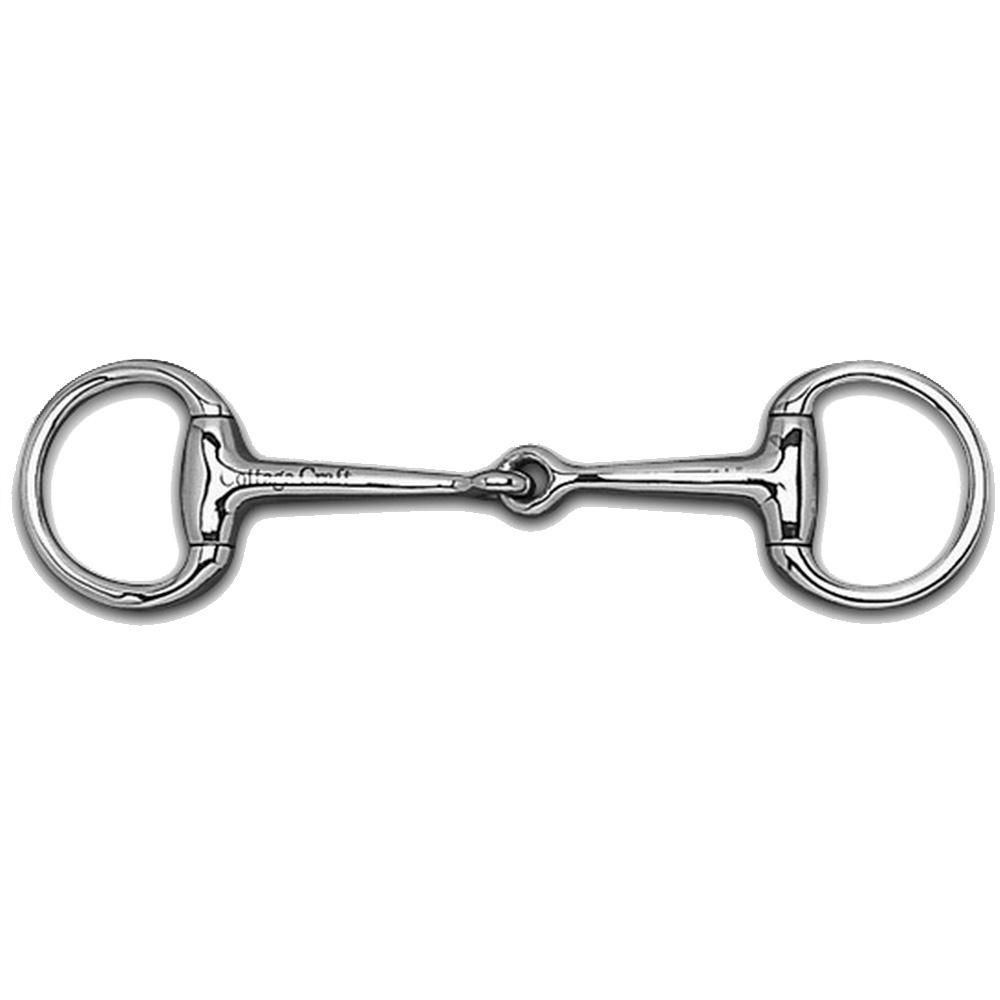Cottage Craft Eggbutt Bradoon horse bit, stainless steel, shown on a white background.