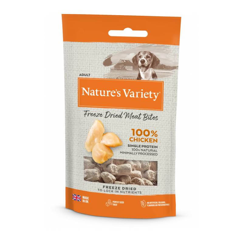 Nature&#39;s Variety Freeze Dried Meat Bites Chicken 20g