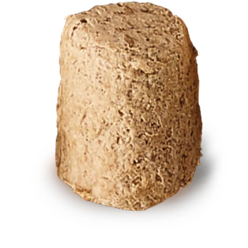 A single freeze-dried meat bite from Natures Menu, resembling a natural dog treat.