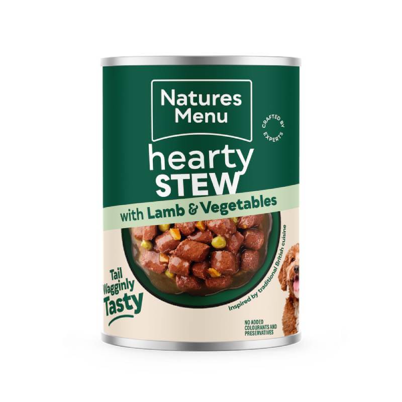 Natures Menu Hearty Stew Cans with chicken, lamb, beef & salmon 12x415g for dogs.