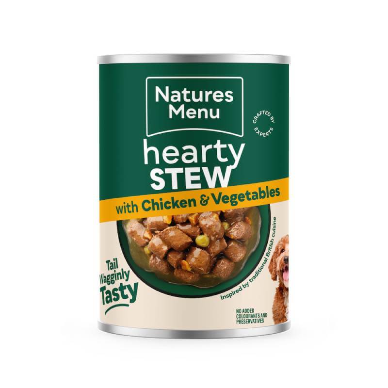 Natures Menu Hearty Stew Cans with chicken, lamb, beef & salmon 12x415g for dogs.