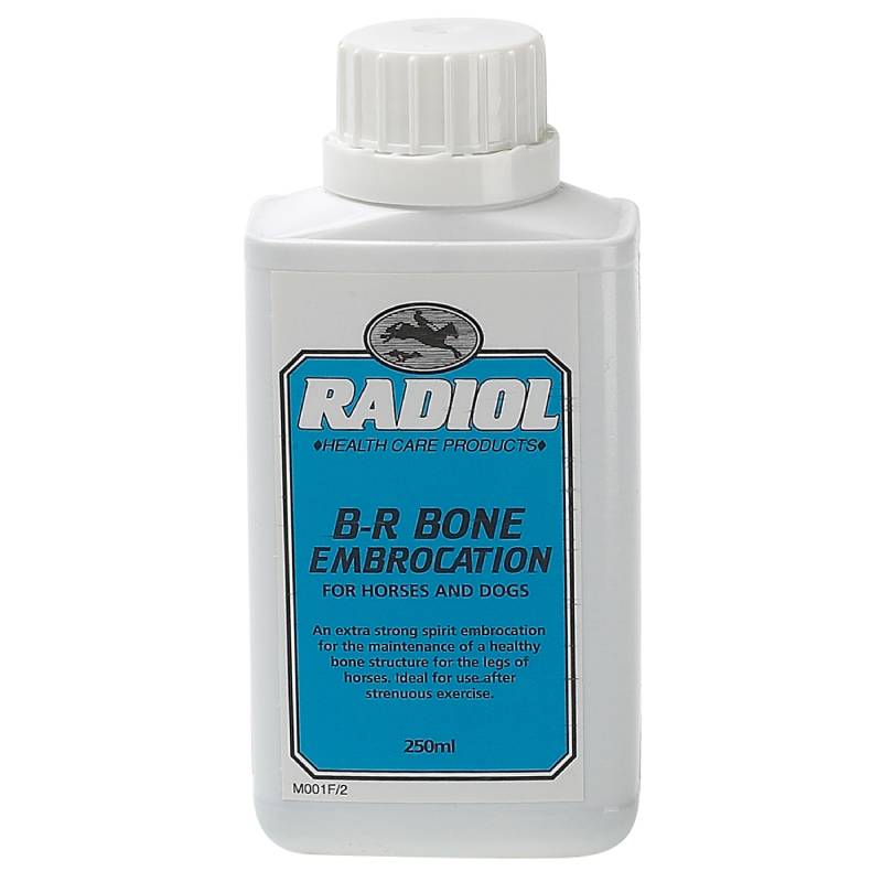 Radiol B-R Bone Embrocation 250ml for horse leg care, by Radiol.