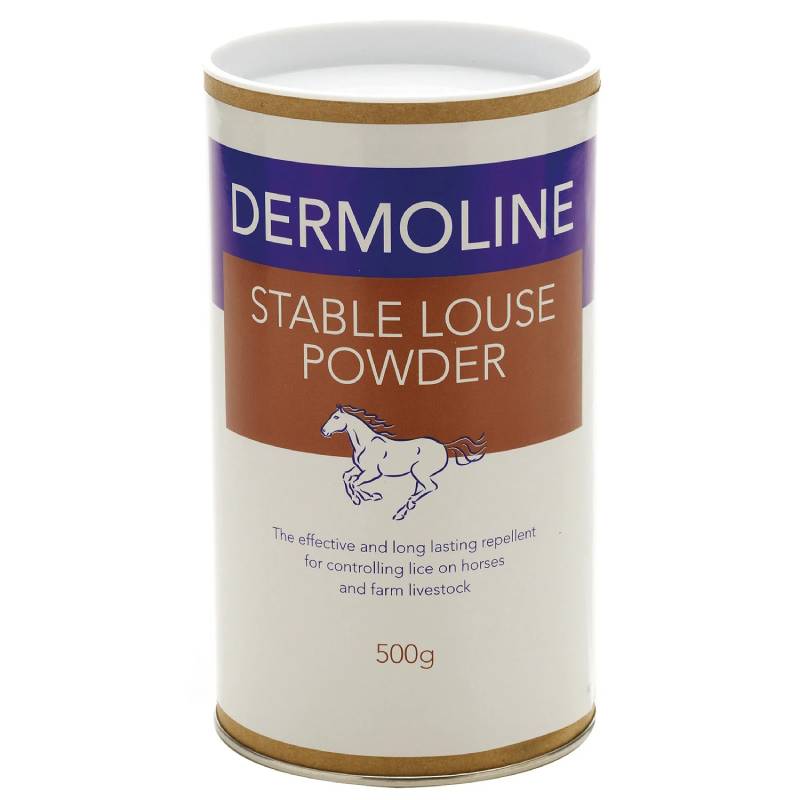 Dermoline Stable Louse Powder 500g is an effective lice repellent for horses and livestock.