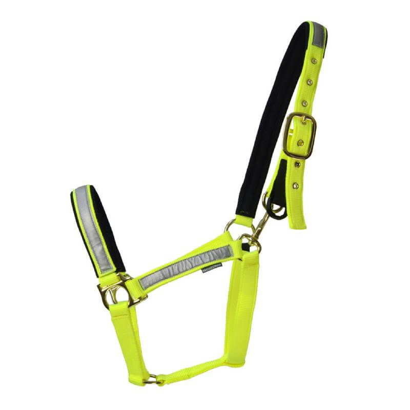 HyViz Reflective Fieldsafe Headcollar by Hy: fluorescent yellow with black and reflective strips.