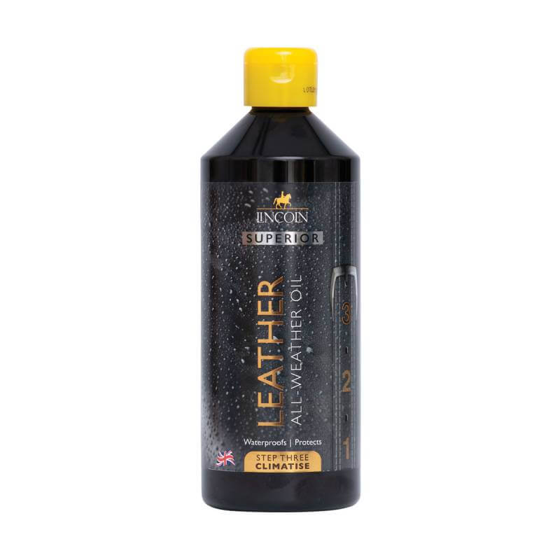Lincoln Superior Leather All Weather Oil 500ml by Lincoln boosts leather care and protection.