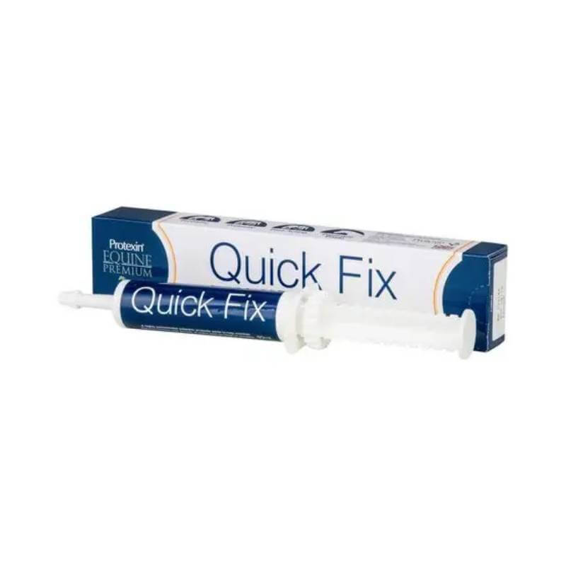 Protexin Quick Fix Syringe 30ml for horses, shown with branded Protexin box.