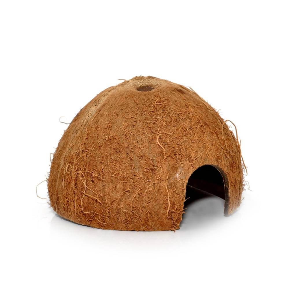 The Habistat HabiStat Coconut Cave is a natural reptile hide made from a hollowed coconut shell.