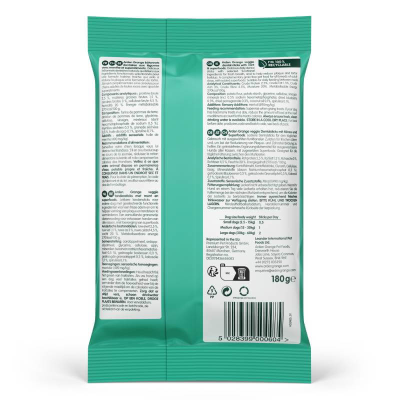 Arden Grange Dental Sticks with mint and Superfoods 7 Pack