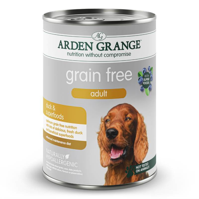 Arden Grange Grain Free Adult Dog Duck & Superfoods 395g hypoallergenic dog food.