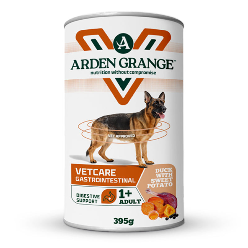 Arden Grange VetCare Gastrointestinal Dog Can 6x395g, grain free duck &amp; sweet potato.