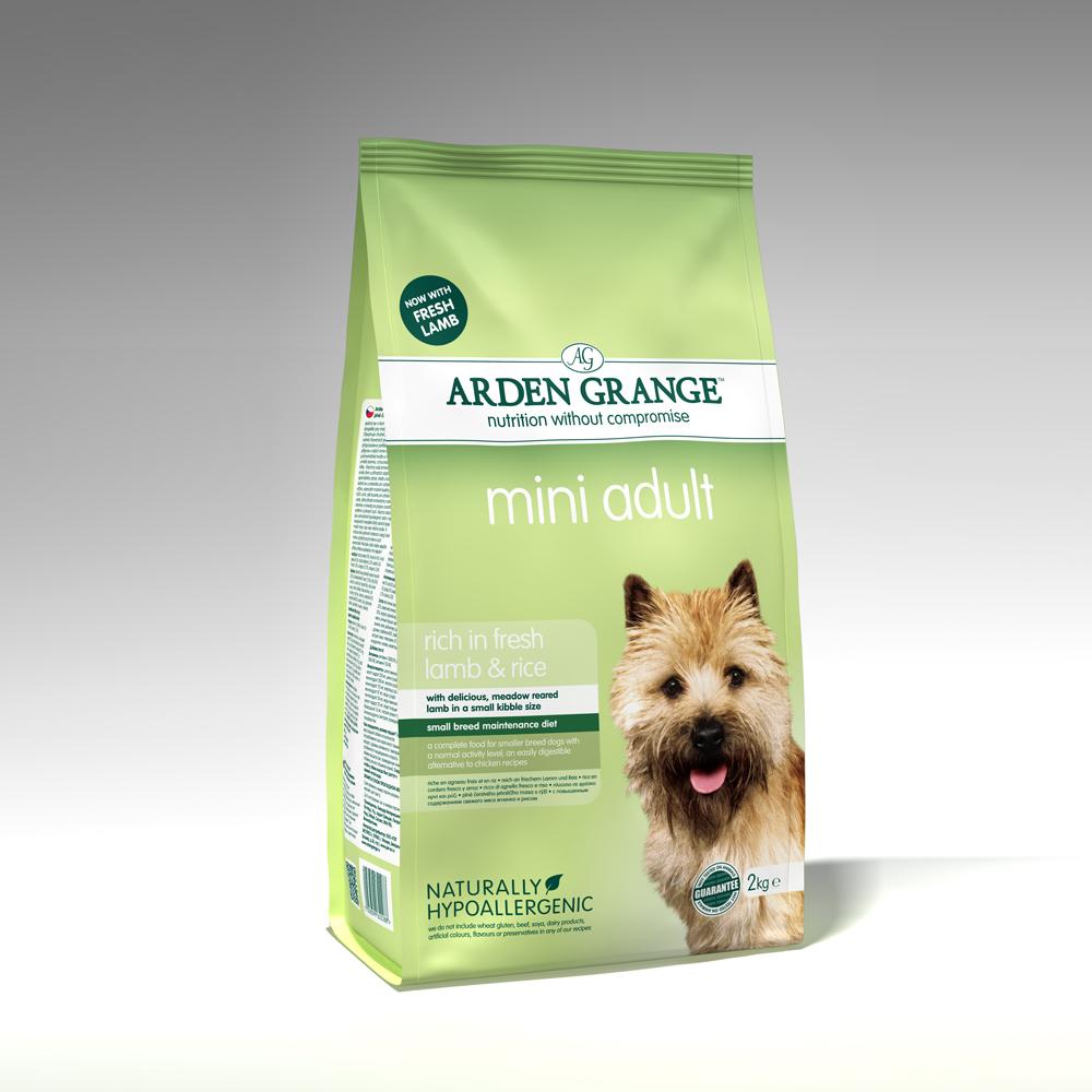 Arden Grange Adult Mini Lamb &amp; Rice, small breed adult dog food.