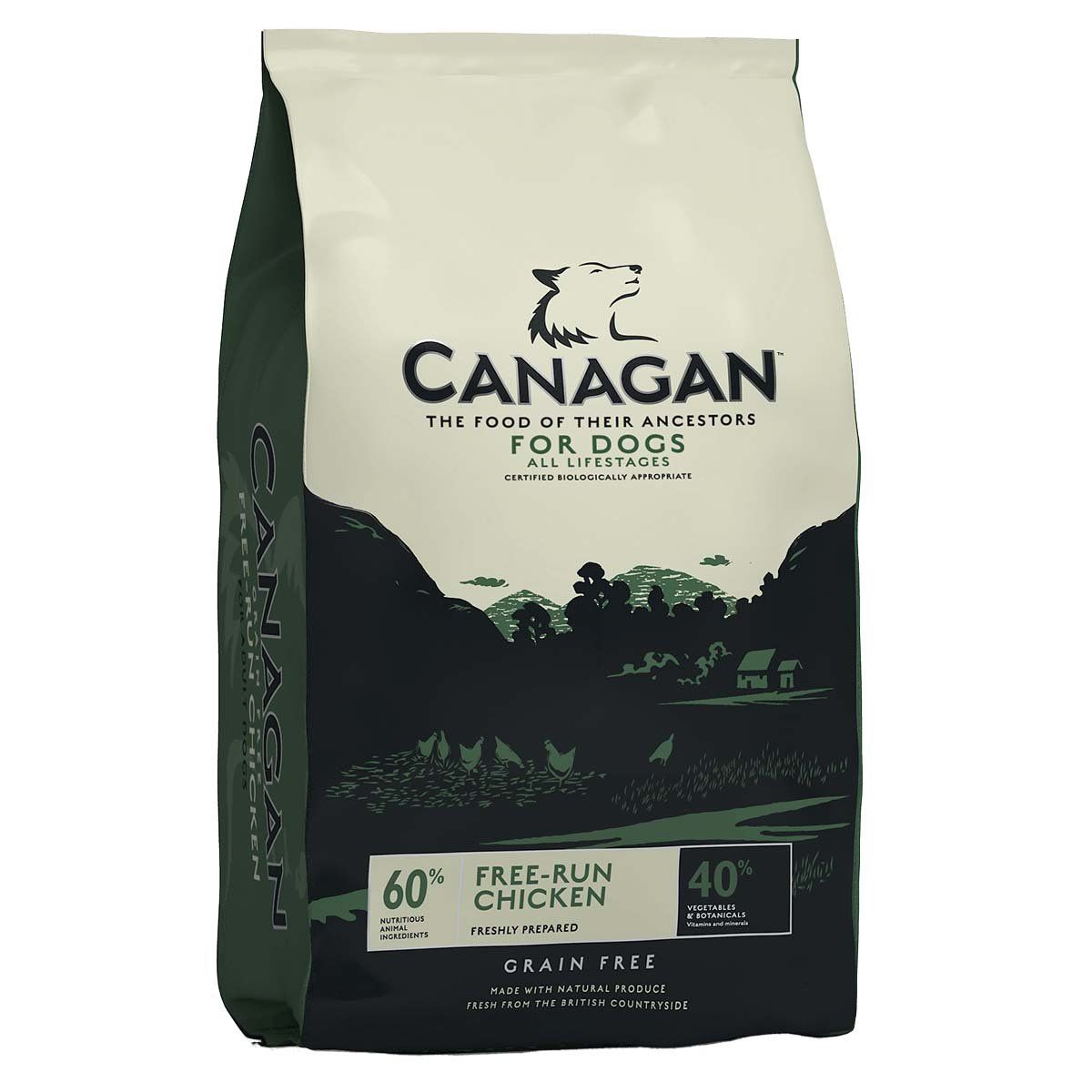Canagan Free-Run Chicken Dog Dry Food, grain free and high protein for all life stages.