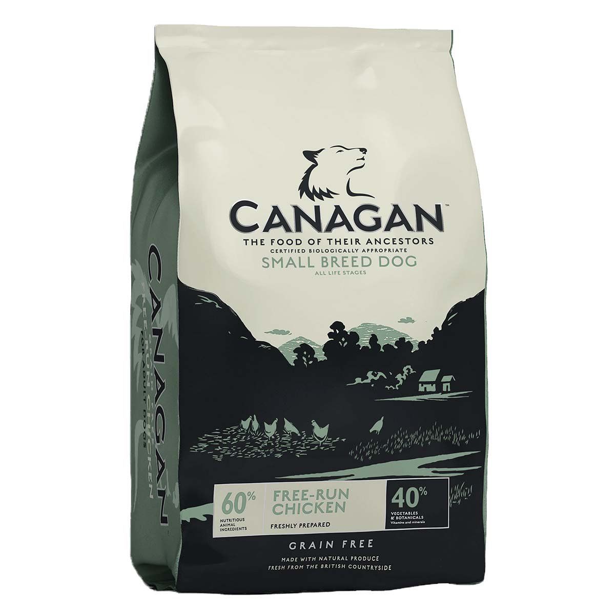 Canagan Small Breed Grain Free Dog Food with Free-Run Chicken flavor.