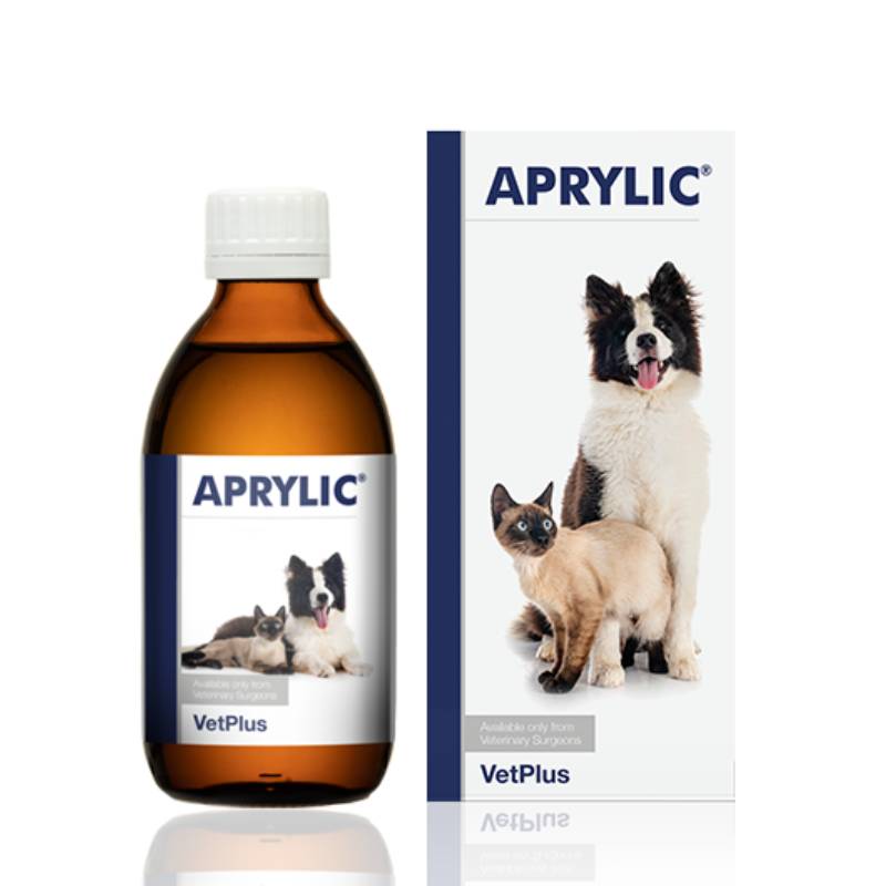 A bottle and box of VetPlus Aprylic for Dogs &amp; Cats 500ml shown on the packaging.