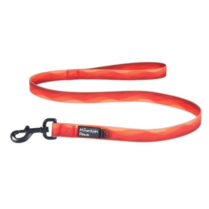 Mountain Paws Waterproof Lead Orange—durable, non-absorbent leash with black clip.