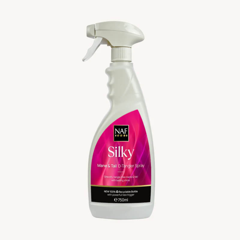NAF Silky Mane &amp; Tail D-Tangler 750ml is a horse detangler for smooth, silky manes and tails.