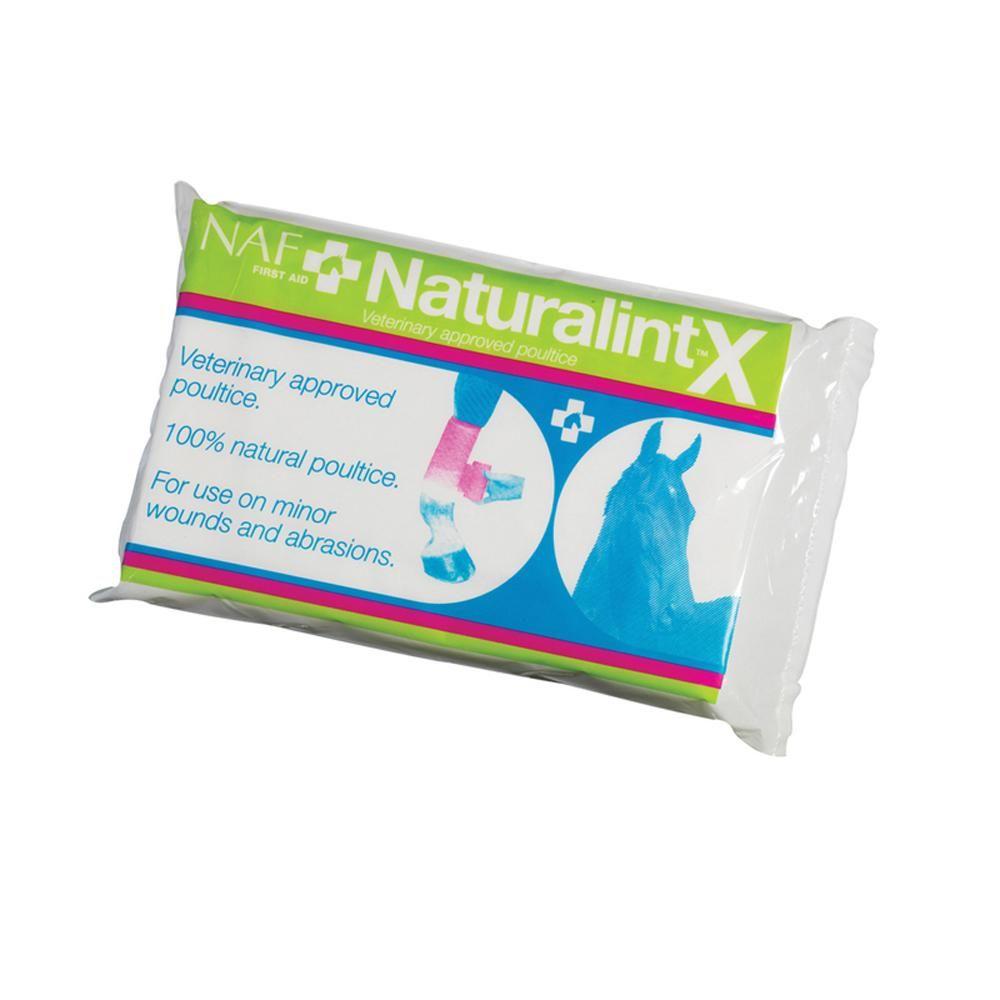 NAF Naturalint-X Poultice packet with horse graphic and Tragacanth on the front.