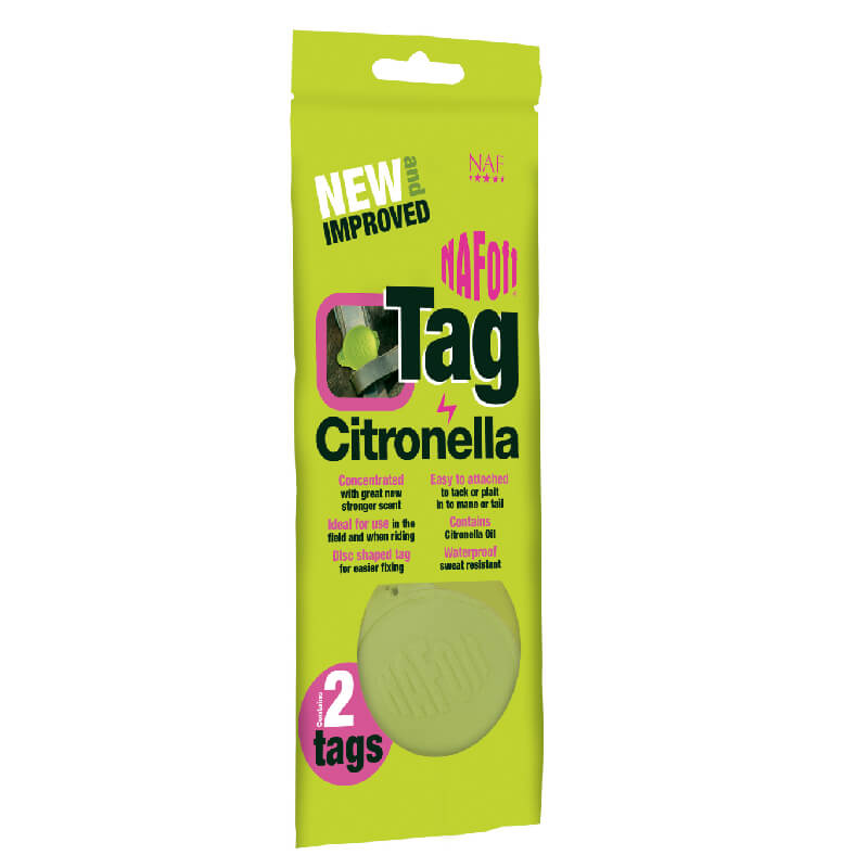 NAF Off Citronella Tags X 2 Pack: waterproof green horse fly repellent tags by NAF.