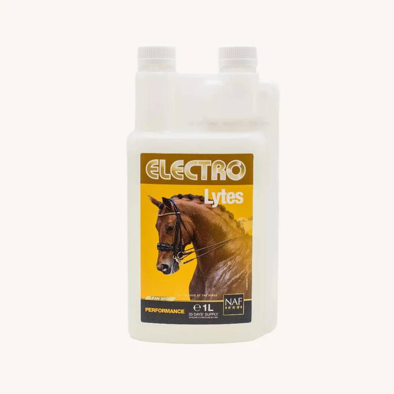 NAF Liquid Electro Lytes 1Ltr for rapid horse hydration and recovery.