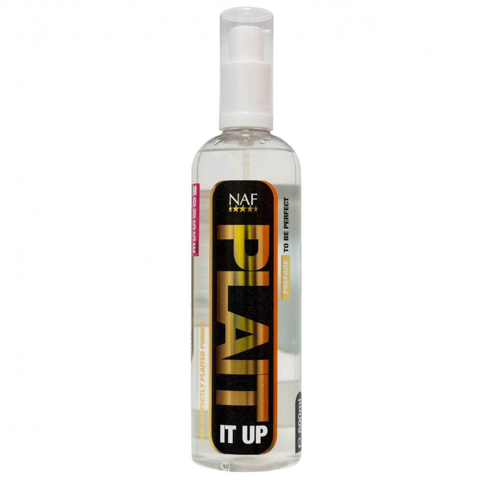 NAF Plait It Up 500ml clear spray bottle shown against a white background.