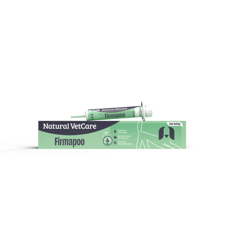 NAF NVC Firmapoo by NAF, with syringe, supports dog digestion and helps firm loose stools.