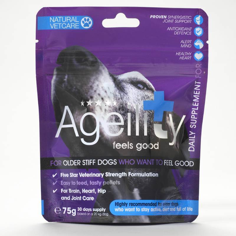 NAF NVC Agility 75g: supplement for stiff joints and joint health in older dogs.