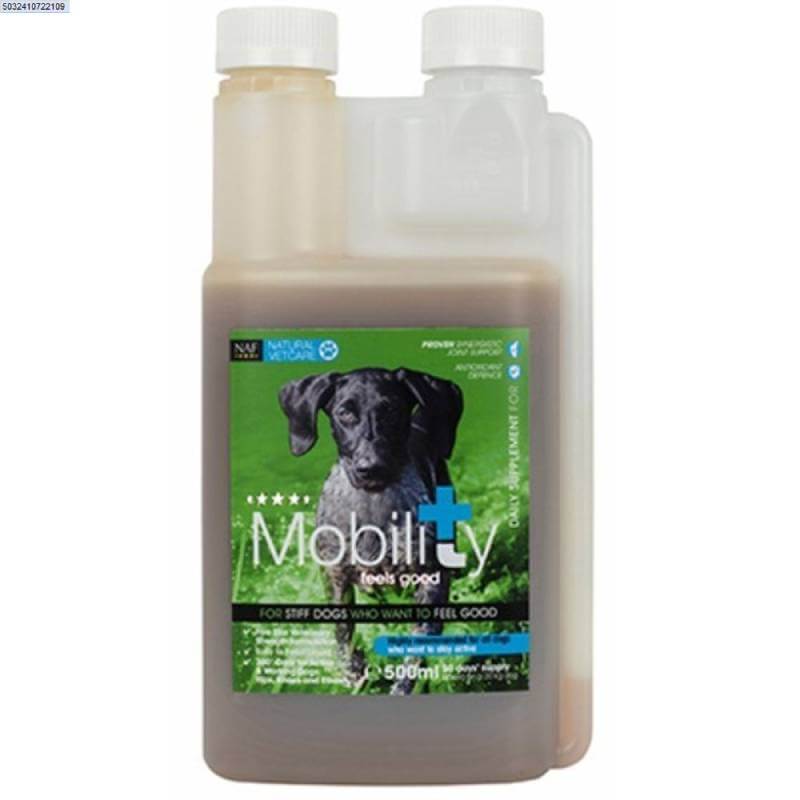 NAF NVC Dog Mobility Liquid 500ml supports joint health in dogs.