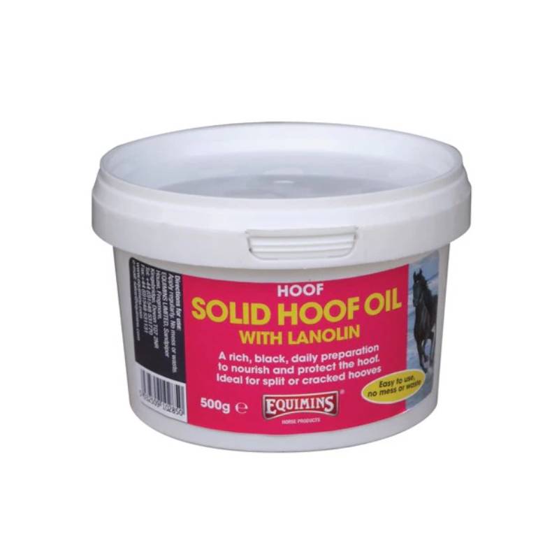 Equimins Ltd Solid Hoof Oil 500g nourishes and cares for your horse's hooves effectively.