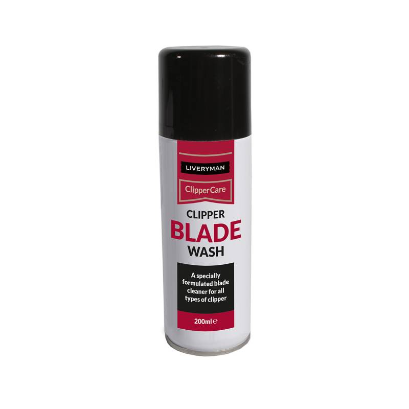 Liveryman Clipper Blade Wash Spray 200ml, black cap, for cleaning clipper blades.