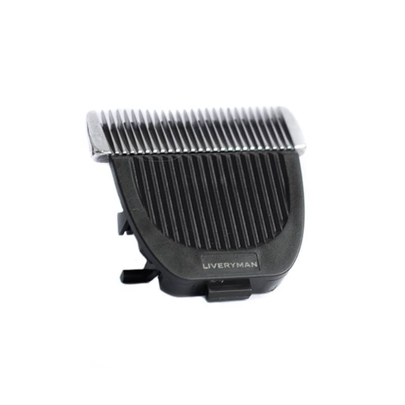 Close-up of Liveryman Nova Blades clipper attachment with ceramic cutter blades.