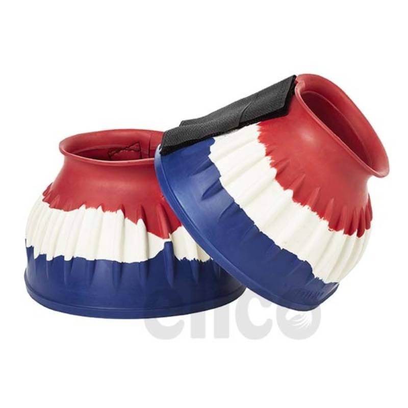 Elico Overreach Boots Splash: Double velcro rubber boots with red, white &amp; blue stripes.