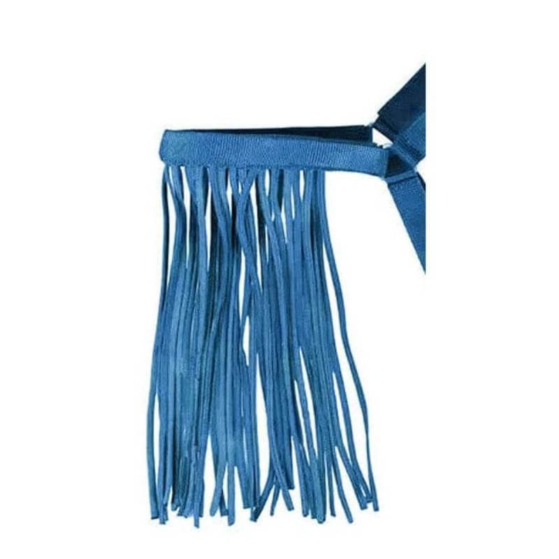 JHL Jhl Halter Fringe Light Blue Pony with long fringe strands against a white background.