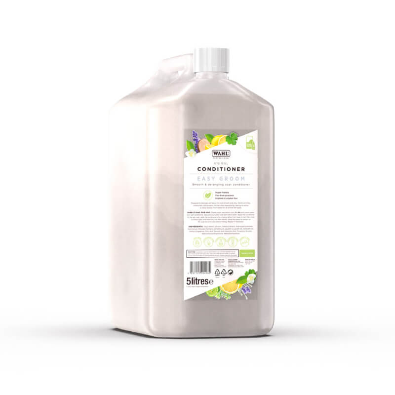 5-litre Wahl Easygroom Conditioner, moisturising pet formula with floral label.
