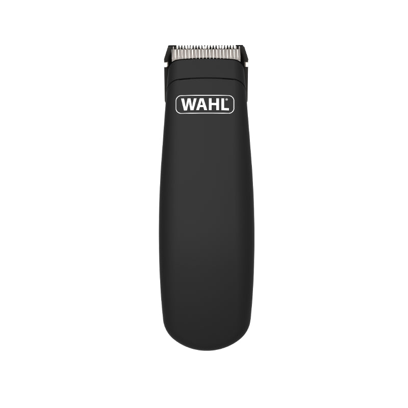 Wahl Pocket Pro Animal Trimmer Black with silver blades, front view on white background.