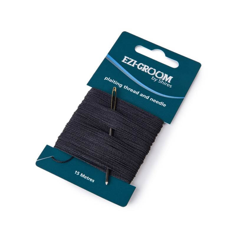 Ezi-Groom Plaiting Thread Black, 15m for mane and tail plaits, includes needle.