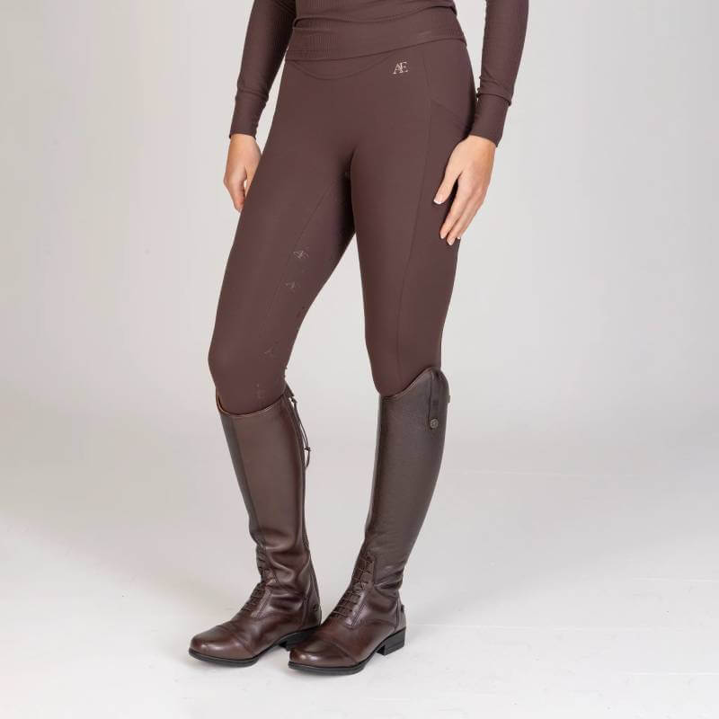 Aubrion Equestrian Winter Riding Tights Espresso