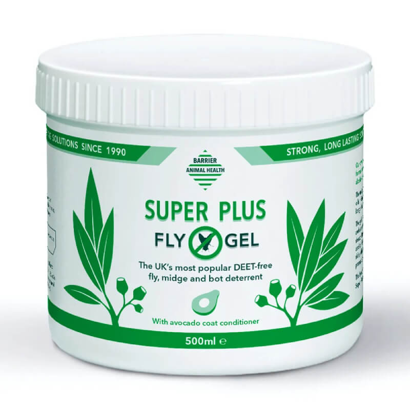Barrier Super Plus Fly Gel - 500ml offers natural fly protection for horses.