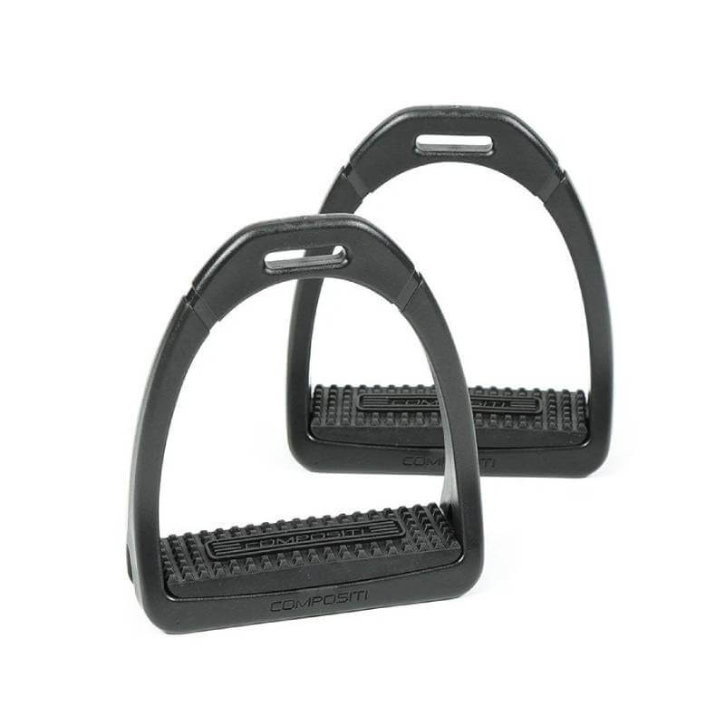 Compositi Stirrups by Compositi: lightweight black stirrups with textured footrests.