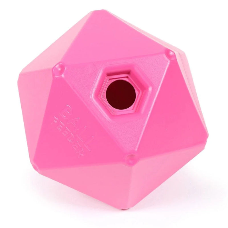 Shires Ball Feeder Pink 9" for slow feeding and horse boredom relief.