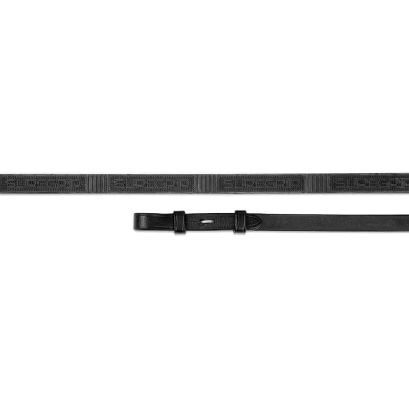 Velociti Rapida Pro Suregrip Reins Black with embossed logo and raised rubber bars.