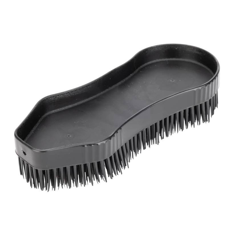 Ezi-Groom Detangler Brush Black: plastic brush with stiff bristles and contoured oval handle.