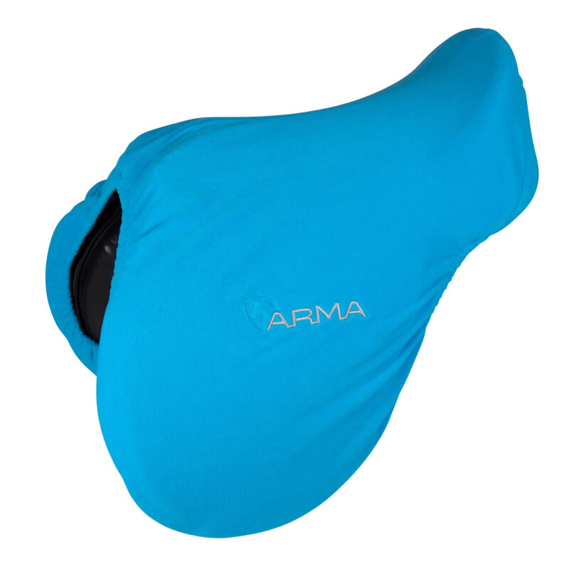 Shires ARMA Fleece Saddle Cover Bright Blue fits 17-18" English saddles.