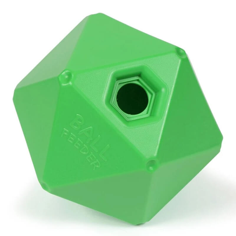 Shires Ball Feeder Green 9″—a fun enrichment toy for horses by Shires.