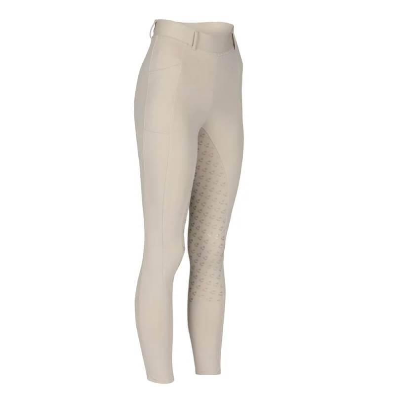 Aubrion Albany Riding Tights Beige: high-waisted, silicone grip seat, quick-dry fabric.