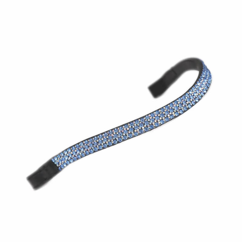 Shires Velociti Gara wide diamante browband in blue/black with sparkling rhinestones.