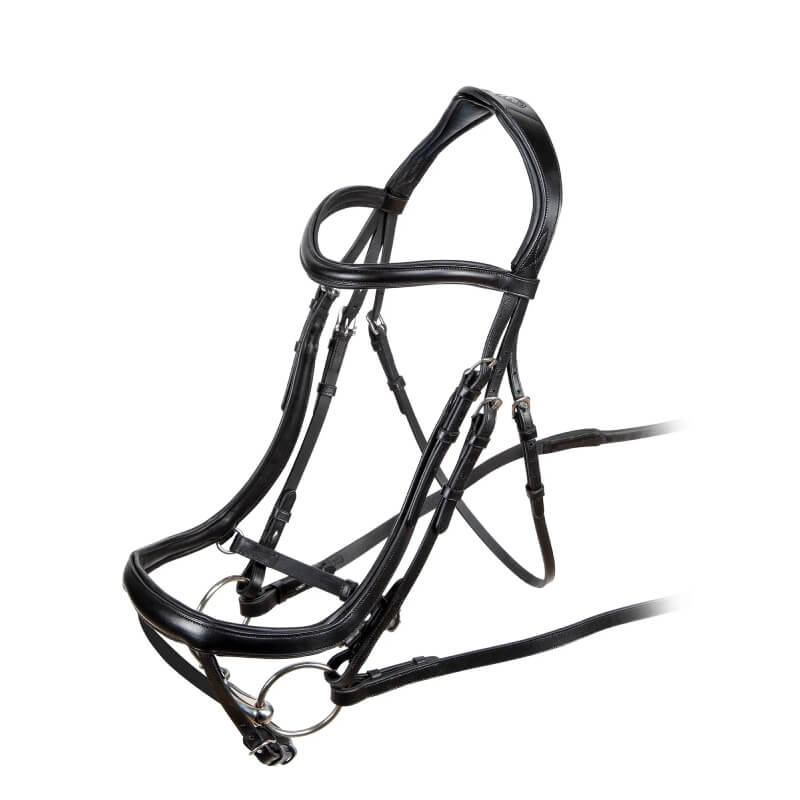 Shires Velociti Rapida Ergonomic Curved Flash Bridle Black