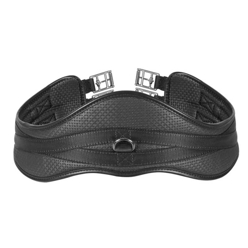 Shires Arma Anti-Chafe Anatomical Girth with elastic and central D-ring for horse comfort.