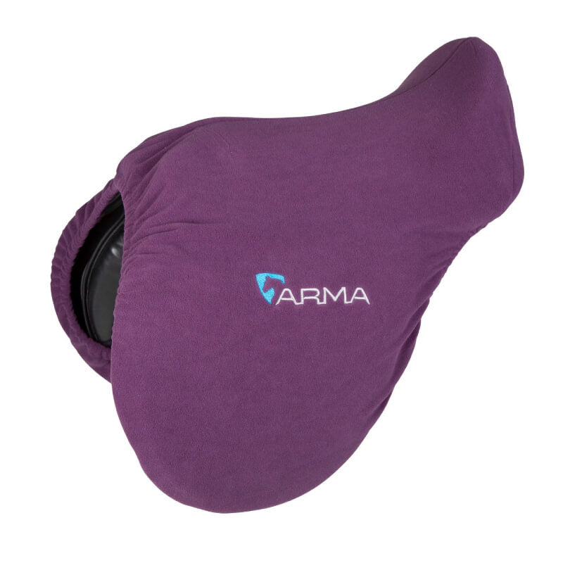Shires ARMA Fleece Saddle Cover Plum 17-18" for saddle protection.