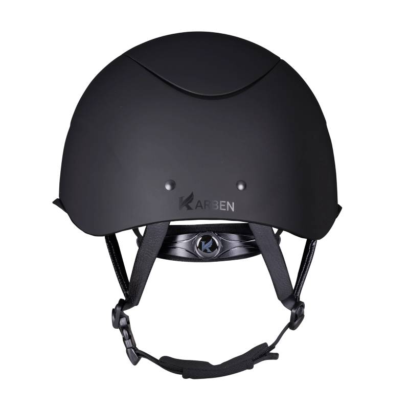 Karben Elisa Ellipse Riding Hat Black/Silver with shock-absorbing shell and adjustable straps.